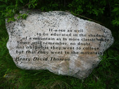Stone engraved with quotation from Henry David Thoreau, Mt. Greylock, MA