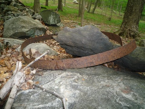 Texture of rusted iron, rock, grass