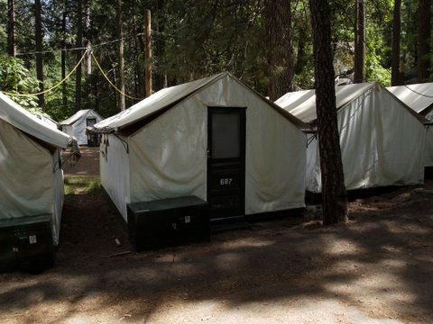 Tent cabins, Curry Village, Yosemite National Park, California