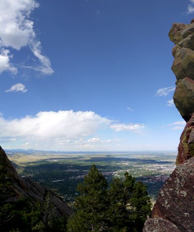 City of Boulder from the First/Second Flatiron Trail, Boulder Mountain Park, Boulder, Colorado