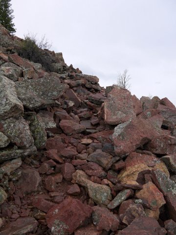 Broken rock on Bear Peak, Boulder Mountain Park, Boulder, Colorado