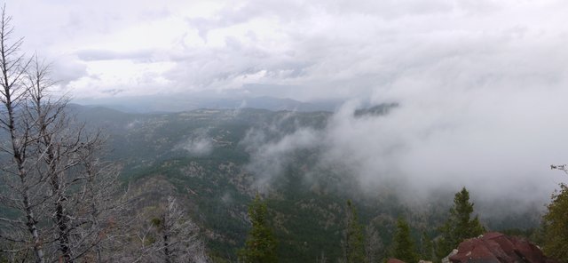 Foggy view from Bear Peak, Boulder Mountain Park, Boulder, Colorado
