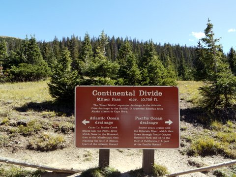 Sign at Milner Pass, Rocky Mountain National Park, Colorado
